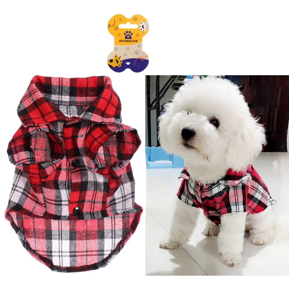 Кофта - рубашка фланелевая для мелких пород собак и кошек «BRO Style», цвет красный, р M