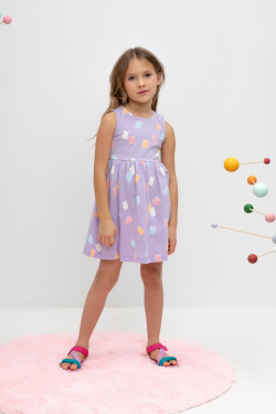 КР 5867/пастельно-лиловый,мишки к459 платье для девочки