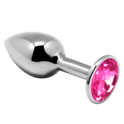 Анальная втулка Alive Mini Metal Butt, розовый кристалл, L