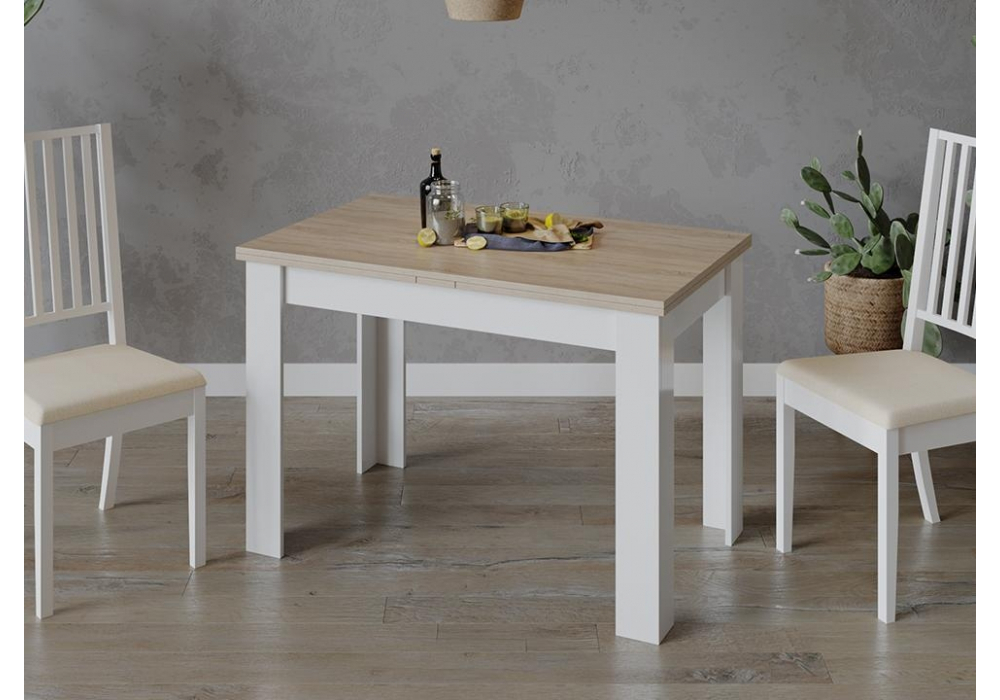 Стол деревянный Woodville Промо Тип 4 белый, дуб сонома светлый
