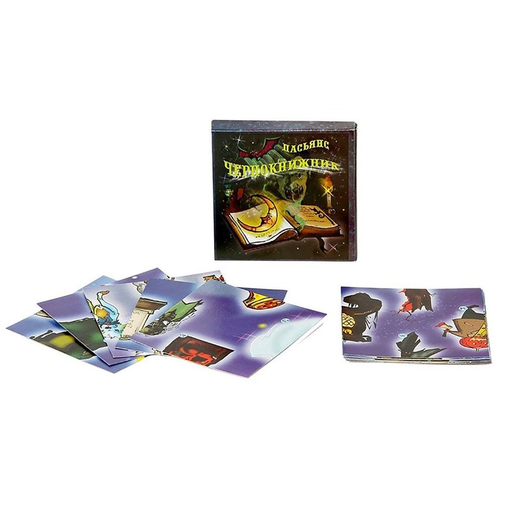 Игра настольная пасьянс, "Чернокнижник", размер карт 8х8 см, 20 карт + инструкция с описанием символов, Ракета