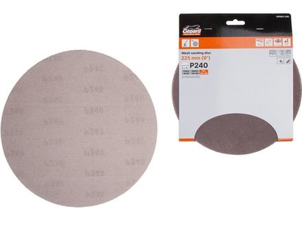 Шлифлист 225мм круг Р240 сетка, самосцепл. 5шт. GEPARD (GP5021-240)