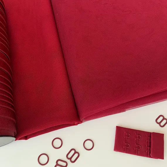 Бюстовая сетка неэластичная бордо