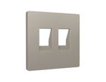 AP3721 Лицевая панель ALFA (Серо-бежевый матовый) для компьютерной/телефонной двойной розетки RJ-45/RJ-11 QUANT