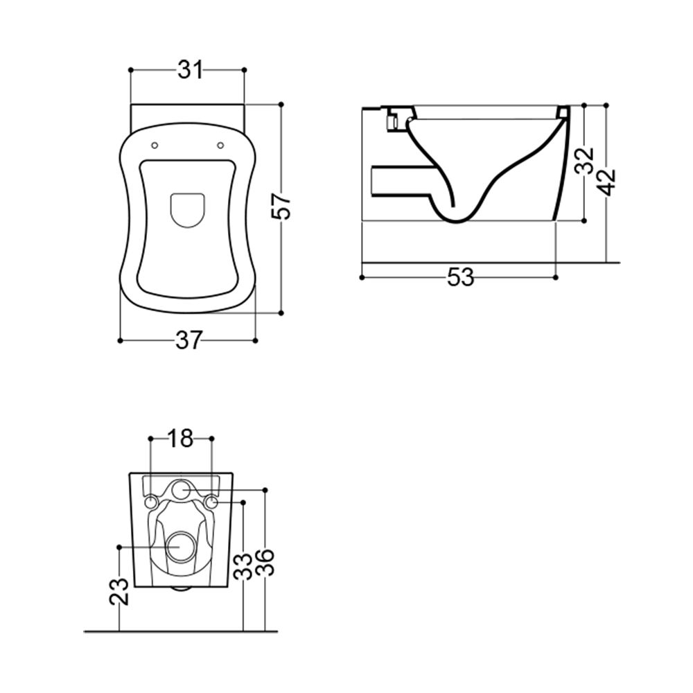 Унитаз подвесной Axa Nutty с сиденьем, белый 1701001-AA1701