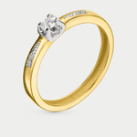 Кольцо для женщин из желтого золота 585 пробы с бриллиантом (арт. 01-00105-03-005-02-01)