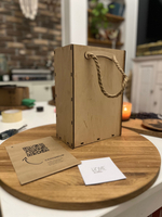 Коробка подарочная, 20х12х30, для хранения вещей, с ручками, деревянная, Dipriz