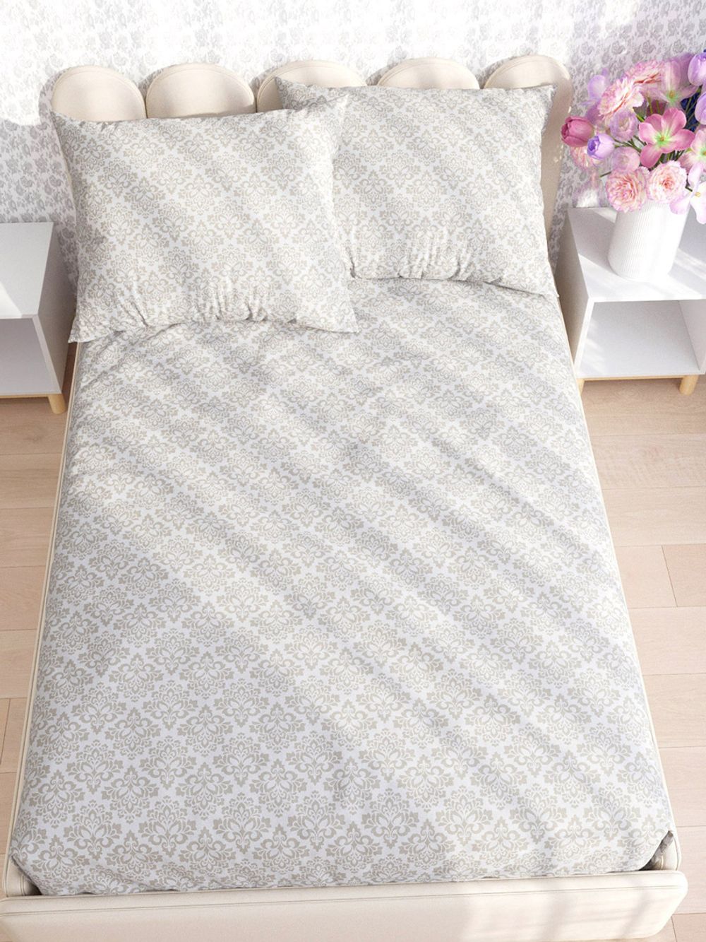 Постельное белье "Classic" 1,5-сп   наволочка 50х70 1шт Простынь  150х215 см  Пододеяльник 145х215 см  Сказка сатин