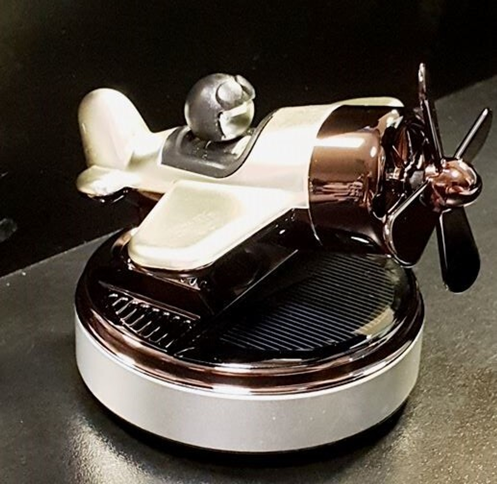 Ароматизатор-игрушка -на торпеду- Самолет - солн батар- YC-97SL Silver