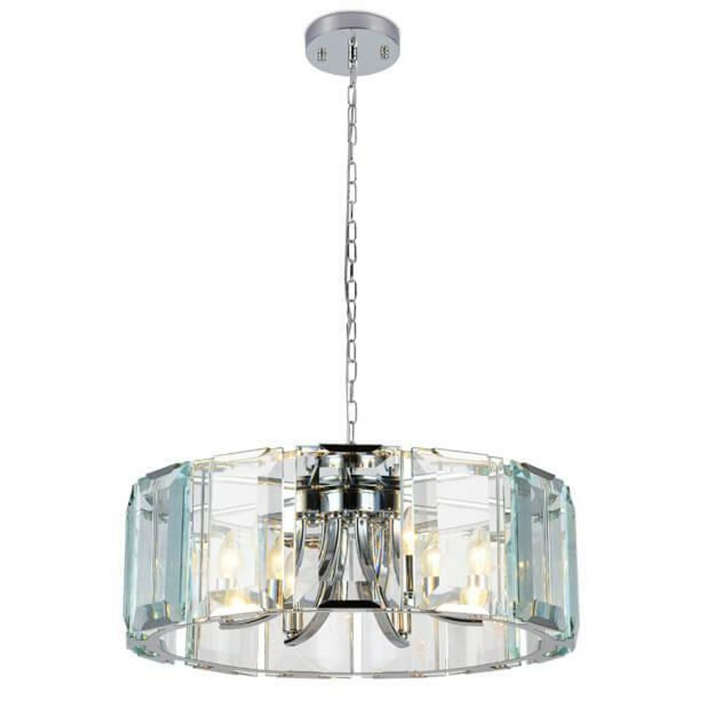 Подвесная люстра с хрусталем TR5141 CH/CL хром/прозрачный E14/6 max 40W D600*1000