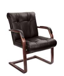Кресло для посетителей Paris C коричневая кожа