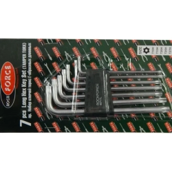 Набор ключей TORX Г-образных длинных с отверстием 7пр.(Т10Н,Т15Н,Т20Н,Т25Н,Т27Н,Т30Н,Т40Н) в пластиковом держателе RockForce##Rock FORCE RF-5071TL