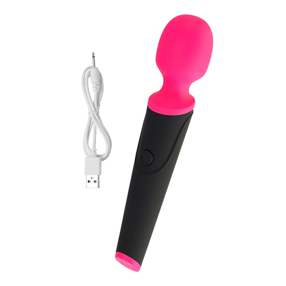 Черно-розовый вибростимулятор 19,5см ToyFa L'roina Aster 561023