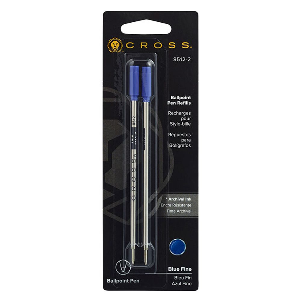 2 шариковых синих стержня CROSS F 0,5 мм (8512-2)