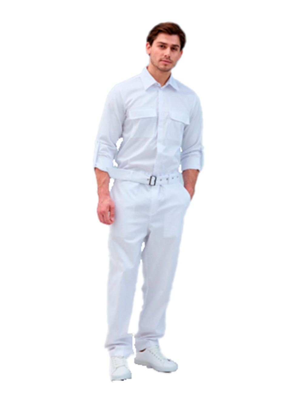 Комбинезон медицинский мужской Dr. Nice с поясом с пряжкой, черный, 50