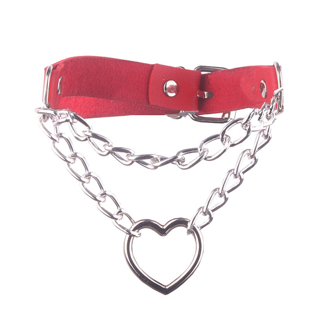 Чокер с сердцем на цепочке