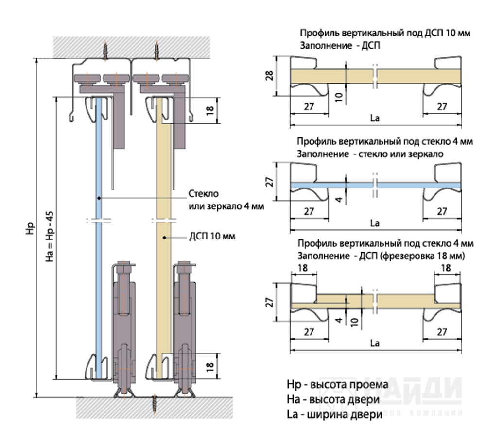 Профиль межсекционный 4*520 мм, Венге