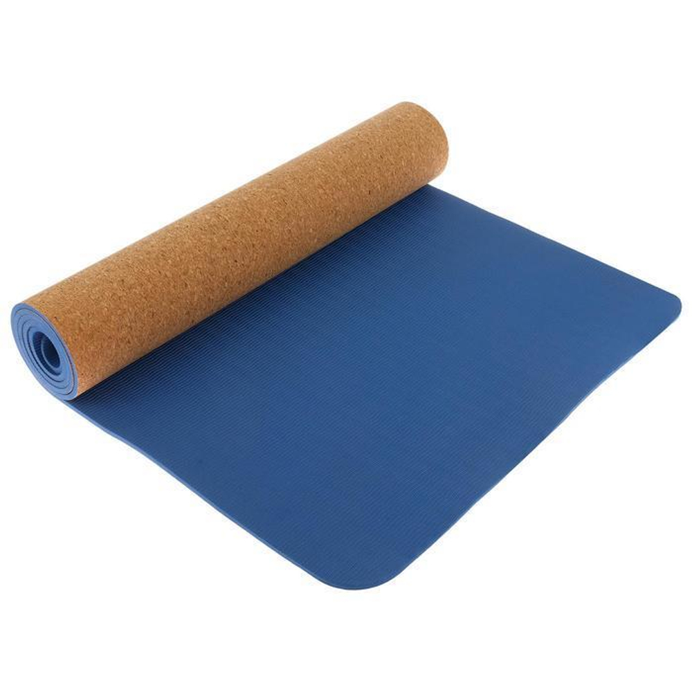 Коврик для йоги Пробка Blue 183*61*0,6 см