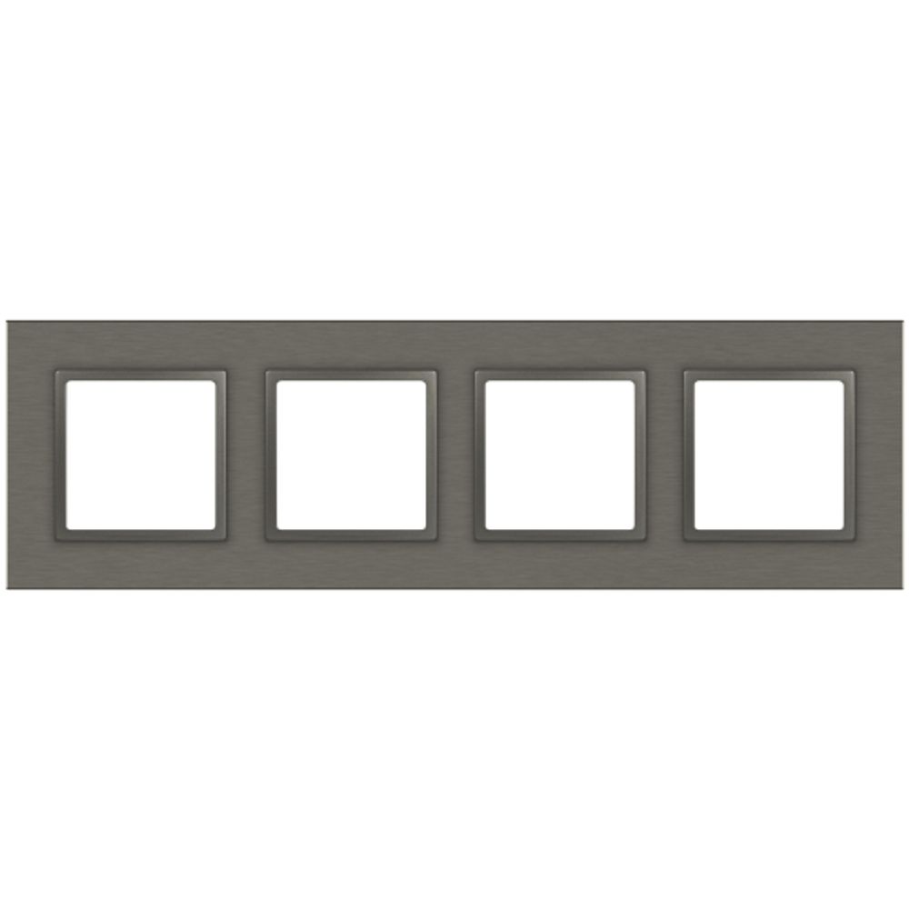 Рамка для розеток и выключателей ЭРА Elegance 14-5204-16 на 4 поста, металл, титан