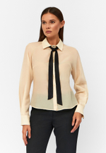 Блуза ORNELLA из итальянского батиста с шелком кремовая