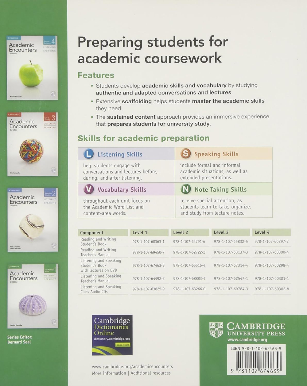 Academic Encounters Level 1 Student's Book Listening and Speaking with DVD: The Natural World 2nd Edition