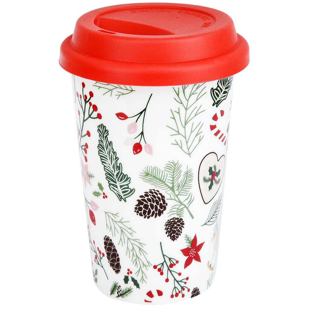 Стакан с силиконовой крышкой " " v=390мл (подарочная упаковка)