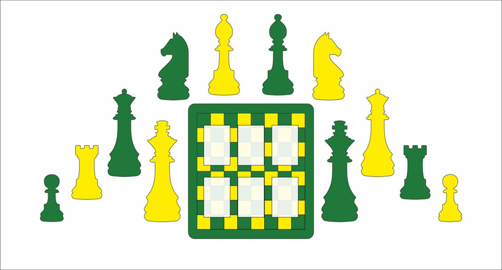 Декоративная панель "Шахматная доска с фигурами-1"