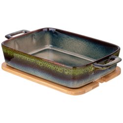ФОРМА ДЛЯ ЗАПЕКАНИЯ REACTIVE GREEN С БАМБУК. КРЫШКОЙ 30,2*18*5,5 СМ