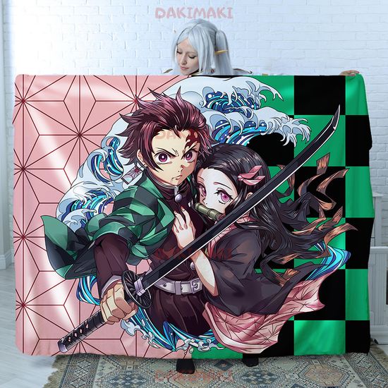 Плед Клинок, рассекающий демонов арт.113 (велсофт), 150х130 и 200х140 см