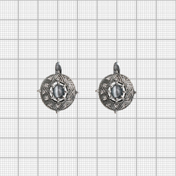 "Иикту" серьги в серебряном покрытии из коллекции "Самоцветы" от Jenavi с английским замком