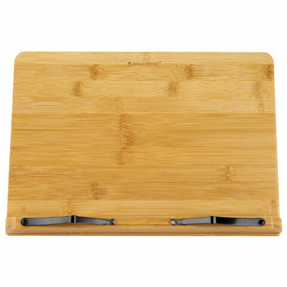 Подставка для книг и планшетов большая бамбуковая BRAUBERG, 34х24 см, регулируемый угол, 237896
