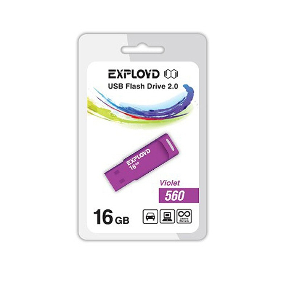 USB Флешка 32GB Exployd 560, USB 2.0, фиолетовая