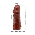 Коричневая насадка на пенис Wolftooth Sleeve - 13 см.