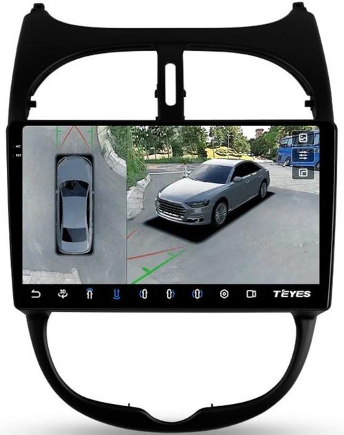 Магнитола для Peugeot 206 1998-2012 - Teyes CC3-2K-360 на Android 10, Быстрая, 2K QLED, CarPlay, 4G SIM-слот, 4 камеры в комплекте