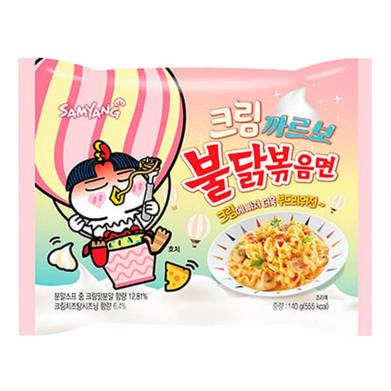 Лапша быстрого приготовления Samyang Hot Chicken острая курица и крем карбонара Samyang, 140 г (Корея)