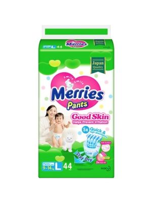 MERRIES Good Skin Трусики для детей размер L 9-14 кг 44 шт