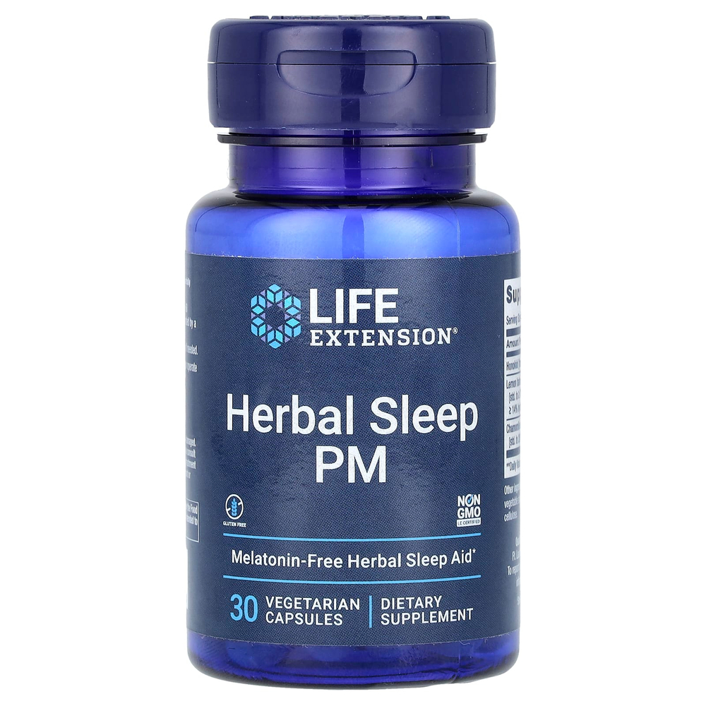 Life Extension, Herbal Sleep PM, 30 вегетарианских капсул