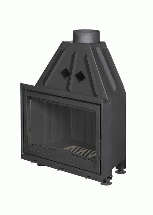 Каминная топка Экокамин АЛЬФА 800В черный шамот