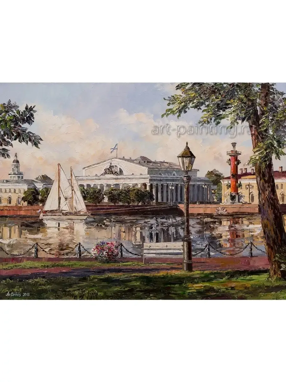 Картина маслом Санкт-Петербург. Вид на Стрелку Васильевского острова Артемис