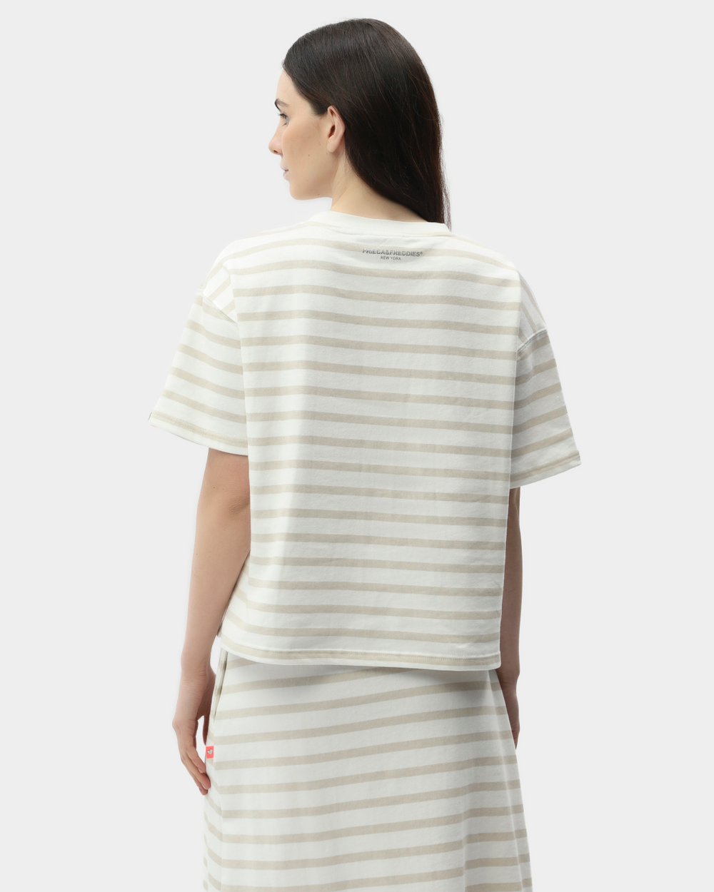 Футболка жен. Frieda Freddies 4245 белая беж полоска