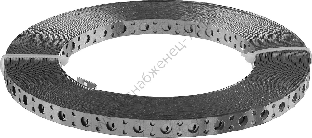 ЗУБР ПВЛ 12 х 0.75 мм, 25 м, перфорированная вентиляционная лента прямая, цинк (310247-12-75)