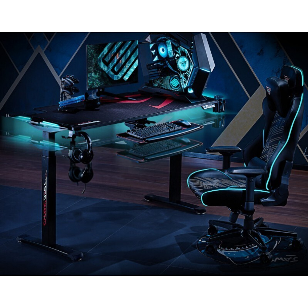 Стол для для компьютера c электрической регулировкой по высоте и RGB-подсветкой EUREKA ERK-EGD-S62B (ERK-EGD-S62B-V1)