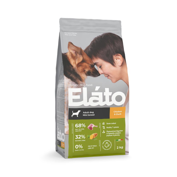 Elato сухой корм для собак мелких пород, с курицей и уткой, 2 кг (Элато)