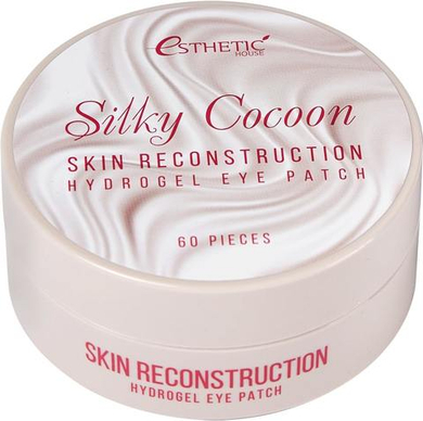 Esthetic House Патчи гидрогелевые с шелком - Silky cocoon hydrogel eye patch, 60шт