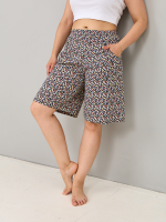 Юбка-шорты Ю-004/цветочки-желтооранжевые