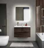 Тумба с раковиной подвесная BelBagno MARINO-CER-MINI-800-2C-SO-RNG-P Rovere Nature Grigio, раковина белая BB-8099-3-80
