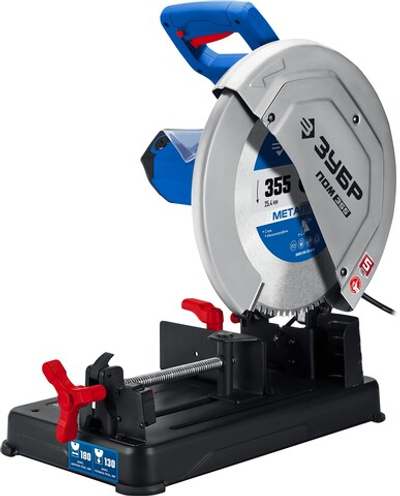 ЗУБР 355 мм, 2000 Вт, монтажная пила (отрезная) с пильным диском, Профессионал (ПОМ-355-Н)