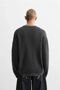 ZARA КАРДИГАН ИЗ РЕЛЬЕФНОГО ХЛОПКА, СЕРЫЙ