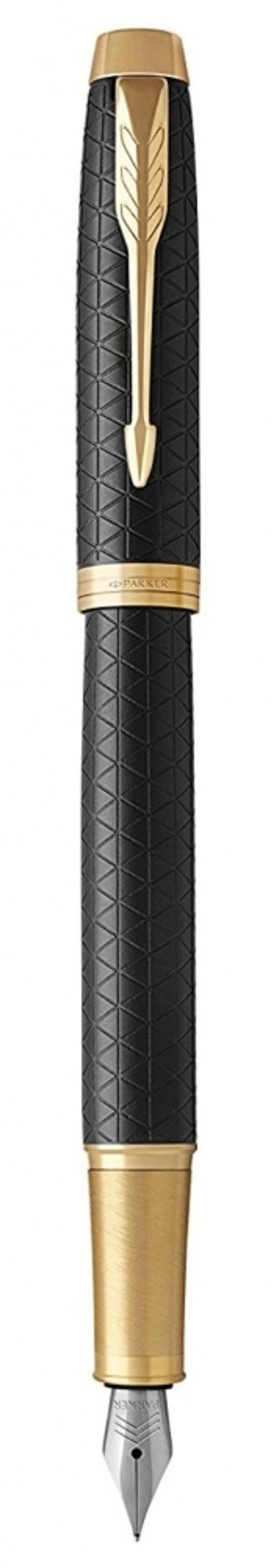 Перьевая ручка Parker IM Premium Black GT, перо: F, цвет чернил: blue, в подарочной упаковке.