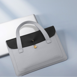 Ручная сумка из искусственной кожи черного цвета для ноутбука или планшета до 16 дюймов, серия AURA Series Handbag от Dux Ducis